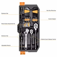 DEKO 192 pièces 198 pièces ensemble d'outils de réparation de voiture professionnel clé à cliquet tournevis douille Kit d'outils mécaniques avec boîte de fraisage par soufflage 3