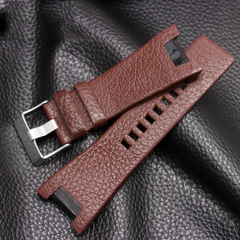 32MM Watch Strap Leather Watchband For Diesel DZ1216 DZ4246 DZ4287