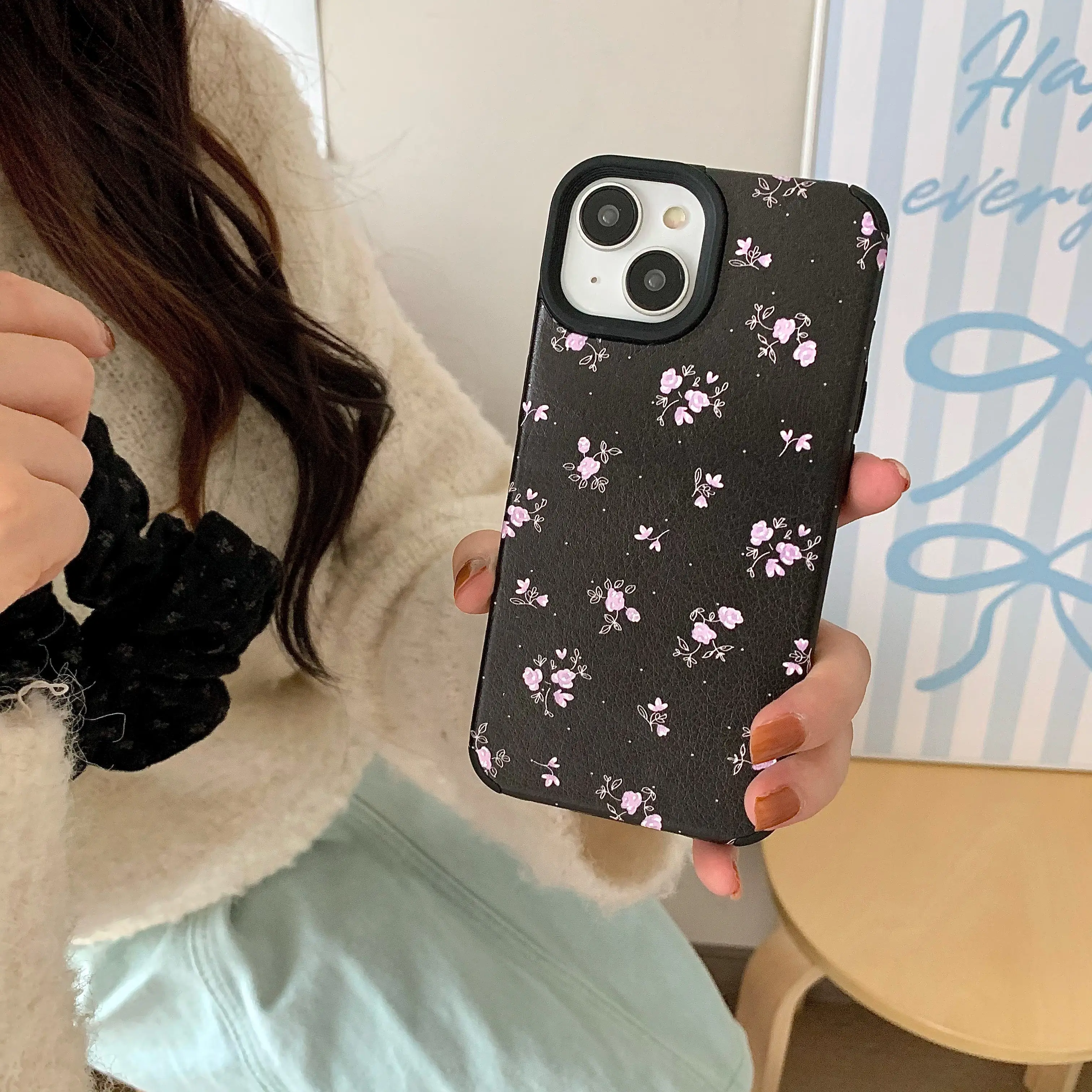 Full-Screen Pink Florals iPhone Case