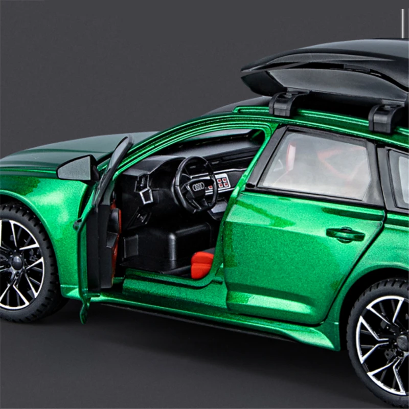 1/24 Audi RS6 Avant Station Wagon Alloy Car Model Diecast Metal Toy Vehicles Car Model Simulation Sound and Light Kids Toys Gift 3