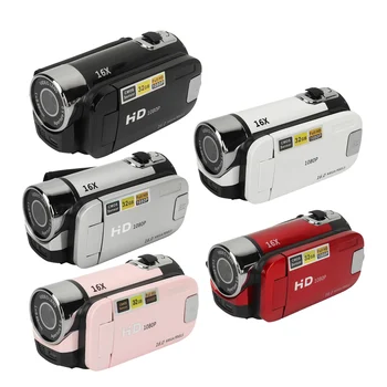 Videocamera digitale 1080P HD 16MP Videocamera con schermo ruotabile da 2,4 pollici Videoregistratore anti-shock HD con zoom 16X con luce di riempimento