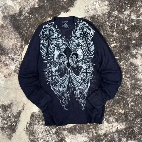 Fashionable Men's Autumn Personalized Skull Letter Print Micro Elastic Comfortable Long-Sleeved T-Shirt Outdoor Street Style Top - Image 10