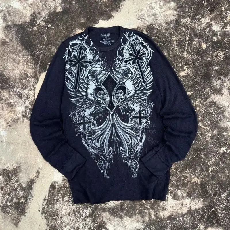 Fashionable Men's Autumn Personalized Skull Letter Print Micro Elastic Comfortable Long-Sleeved T-Shirt Outdoor Street Style Top - Image 10