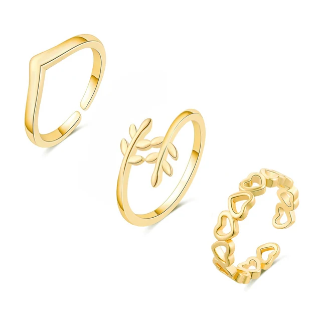 Anelli Da Dito Del Piede In Oro 14K Regolabili - Gioielli Spiaggia Donna Fascia Aperta - Foto 2