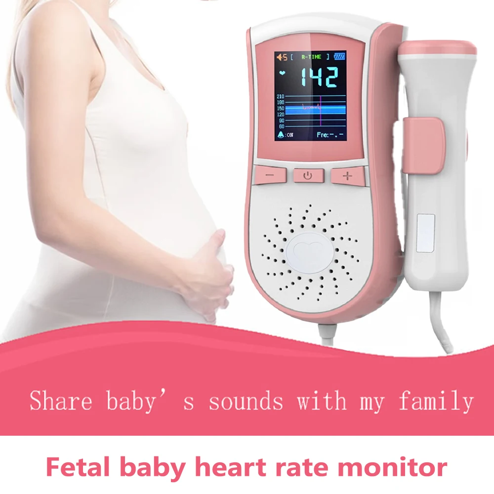 Fetal Heart Rate Monitor Baby Heart Beat Monitor Portable Ultrasound Doppler for New Mommy