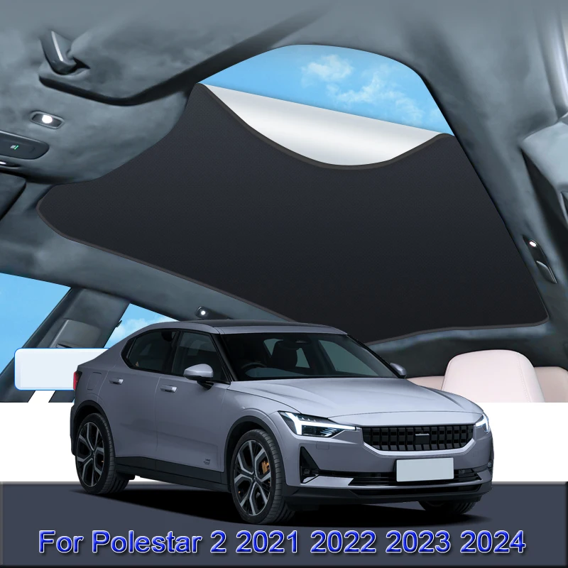 Per Polestar 2 2021 2022 2023 2024 Auto Adsorbimento Elettrostatico Tetto Apribile Parasole Isolamento Termico Lucernario Adesivo Accessorio Auto