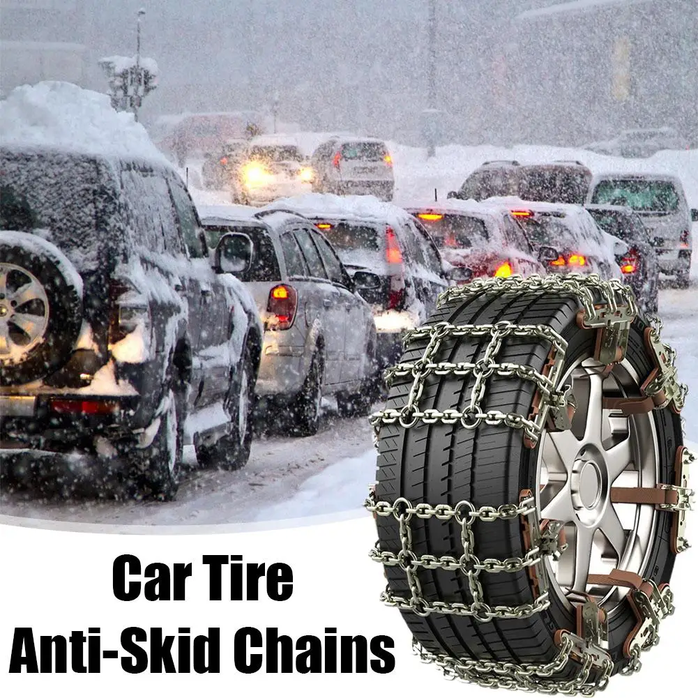 Car Tire Snow Chains Auto Tire Anti-skid Chain Snow Mud Sand Metal Anti-skid Chain 165-265mmm for Car SUV Tires N K7T0