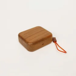 Shokz OpenFit Pro Walnut Wood Protective Charging Case with Cowhide Lanyard (Shokz OpenFit Pro)