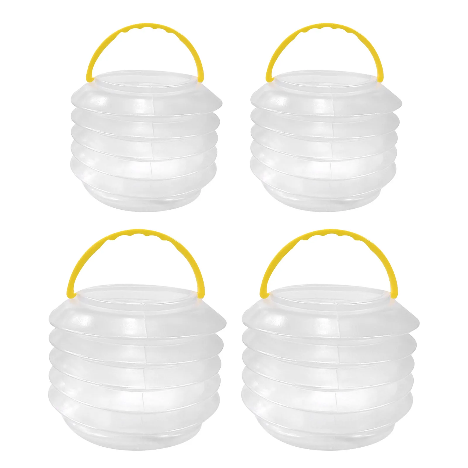 4Pcs 접이식 브러시 세척 버킷 투명 휴대용 페인트 브러시 세척기 수채화 구아슈 야외용 접이식 홀더