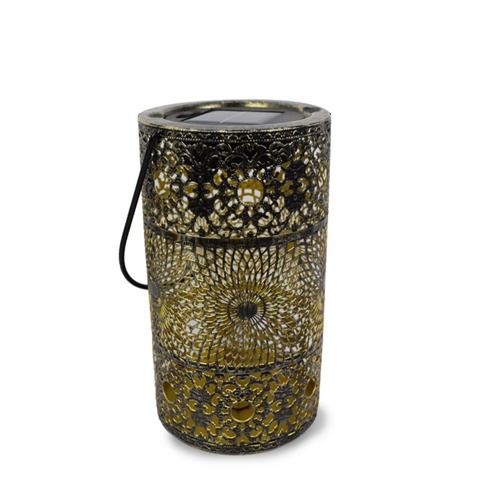 

Solar Lanterns Garden Decoration LED Lights Outdoor Waterproof Solar Charging Metal Hollow Hanging Lamp For Yard Patio Courtyard