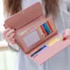 Wallets For Women Cute Pink Pocket Womens Wallets Purses Plaid Pu Leather Long Wallet Hasp Phone Bag Money Coin Pocket Bag 3