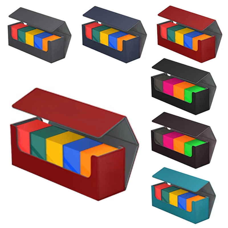 Premium Deck Box Large Size For 400 Sleeved Cards Pu Leather Card Holder For Tcg Trading Card Storage Box Deck Boxes Board Games Aliexpress