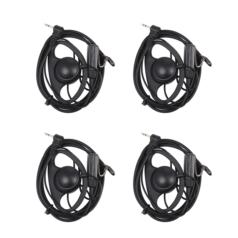 4X 1 Pin D Tipo Auricolare Gancio Per L'Orecchio Auricolare Ptt Mic Auricolare Per Motorola Talkabout Radio Portatile Tlkr T3 T4 T60 T80