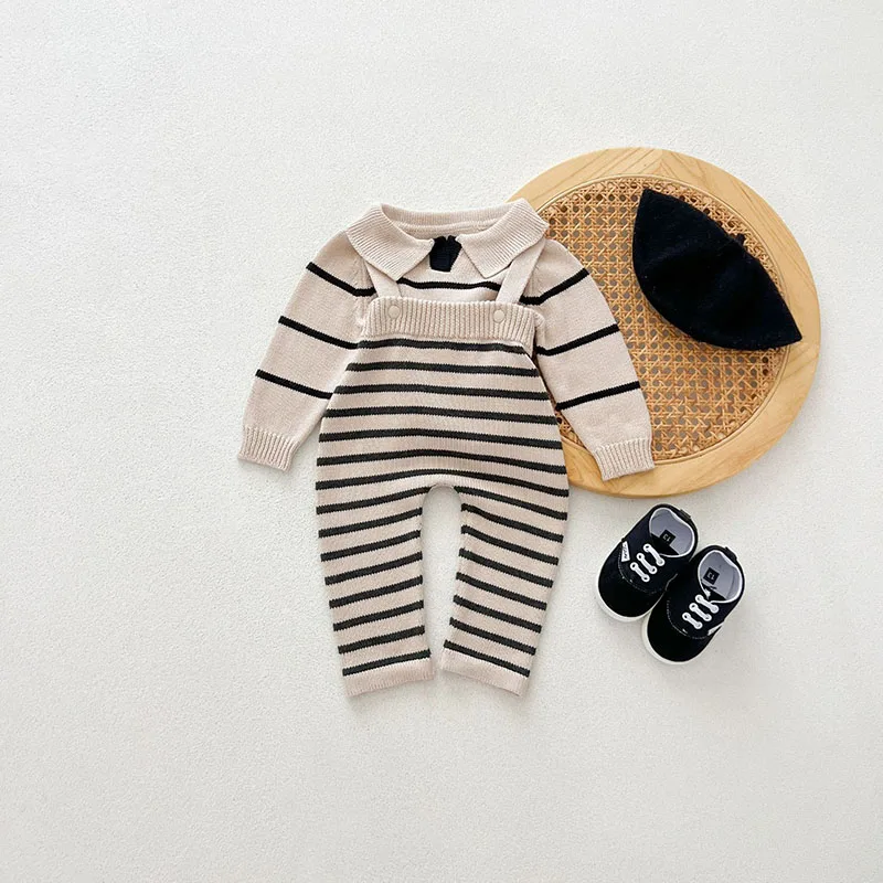 Cute Knitted Stripes Baby Girls Trousers