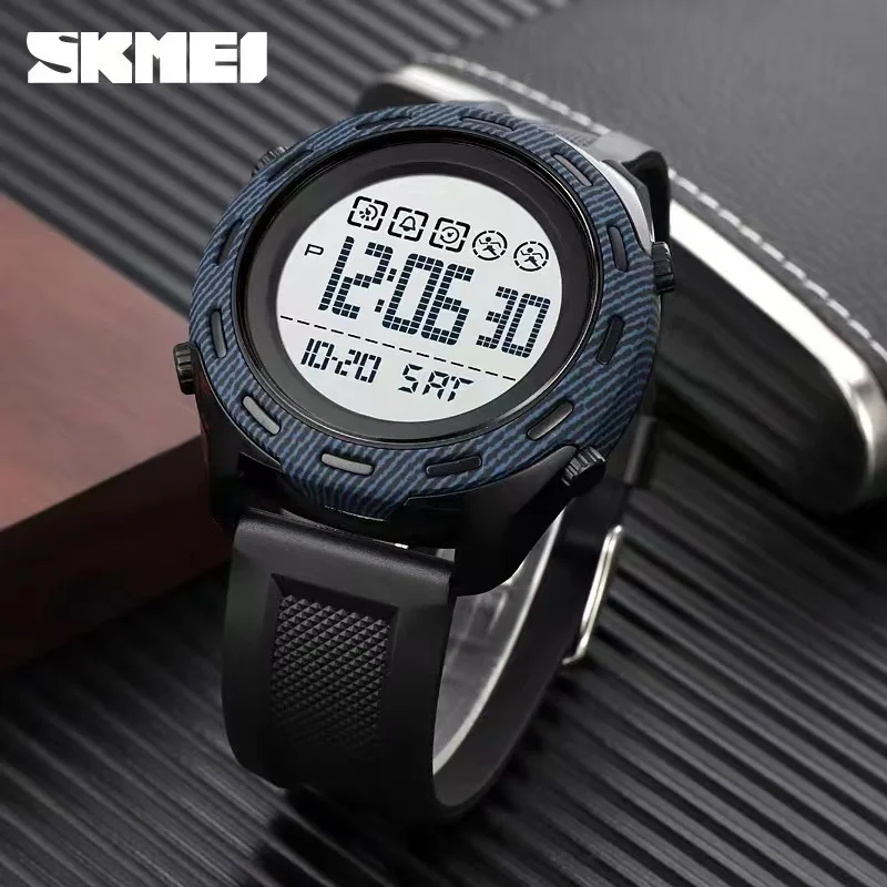 SKMEI Undersale Outdoor Sport Digital Watch Men Stainless Steel 50M Waterproof EL 2Time Chrone Alarm Dual Time Wrist Watch 1872