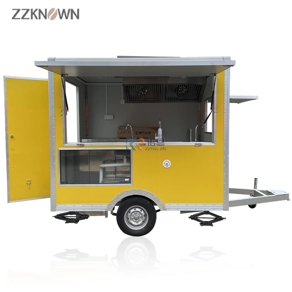 

OEM Mobile Customize Food Trailer Cart 2.4M Street Hot Dog Pizza Ice Cream Food Trailer Towable Kiosk for Sale