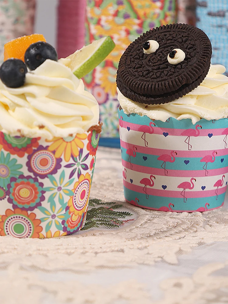 50Pcs Muffin Cupcake Paper Cups Cupcake Liner Baking Muffin Box Cup Case Party Tray Cake Decorating Tools Birthday Party Decor