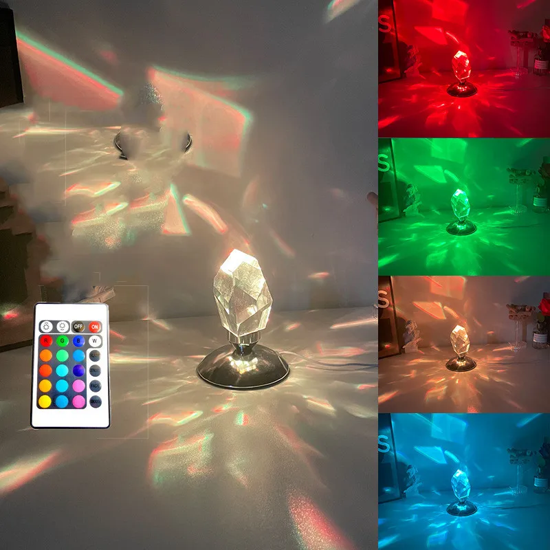 Led Crystal Night Light With Remote Control Bedroom Decor Mood Light Novelty Gift Usb Bedside Romantic Projector Rgb Night Lamp remote control for panasonic n2qaya000063 pt ew640 pt ew730 pt ew730z pt ew730zl pt ex610 pt ex800 pt ex800z 3lcd projector