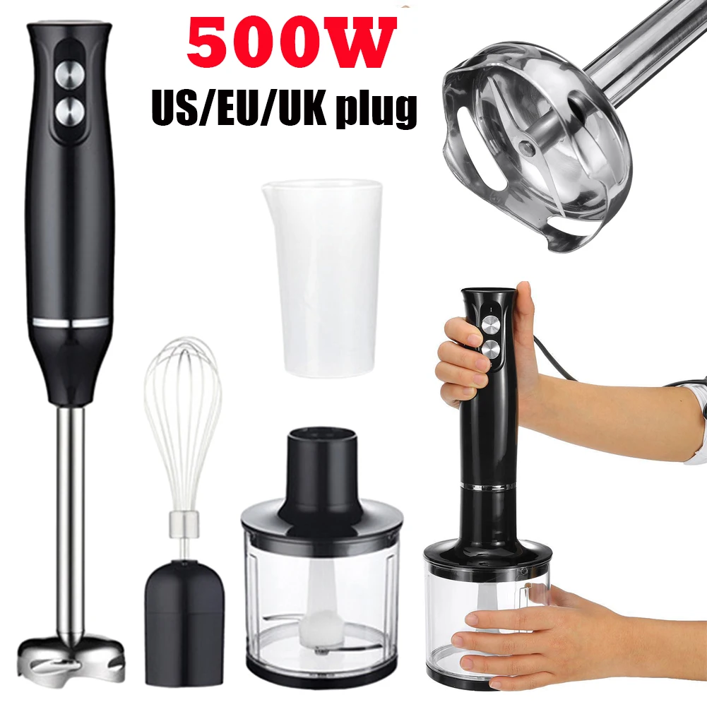 500W Electric Stick Hand Blender 4 in 1 Handheld Mixer 700ml