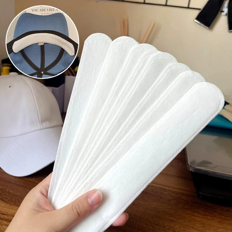 10/50pcs Summer Hat Pad Sweat Absorber Stickers Disposable Cotton Hat Sweat-absorbing Liner Pads Anti-dirt Sweat Hat Pad 패드