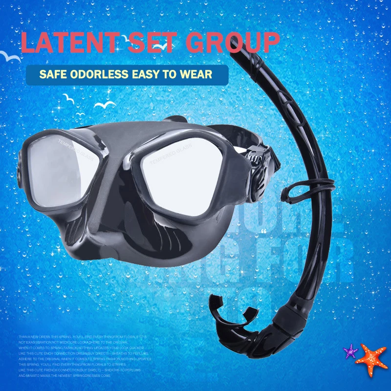 

Sports Fashion Solid Color Diving Adult Diving Mirror State Silicone Face Mirror Breathing Tube Diving Combination Set