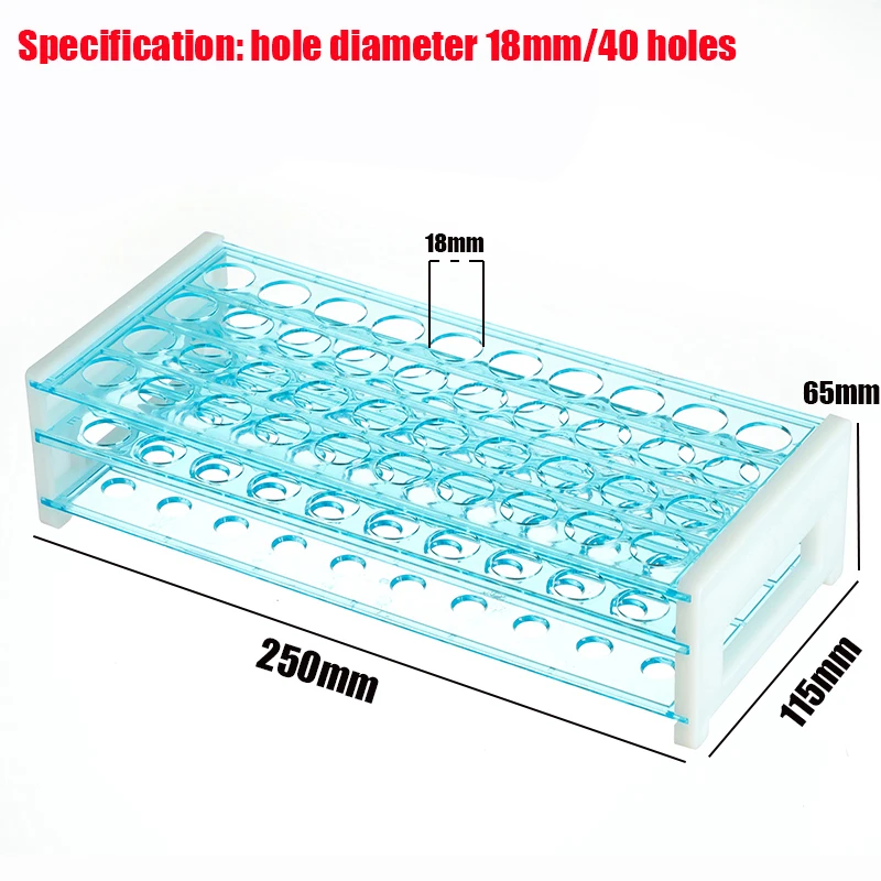 Three-layer Detachable Assembly 18mm Test Tube Plastic Support 40-hole Position Laboratory Sample Pipe Rack Teaching Supplies