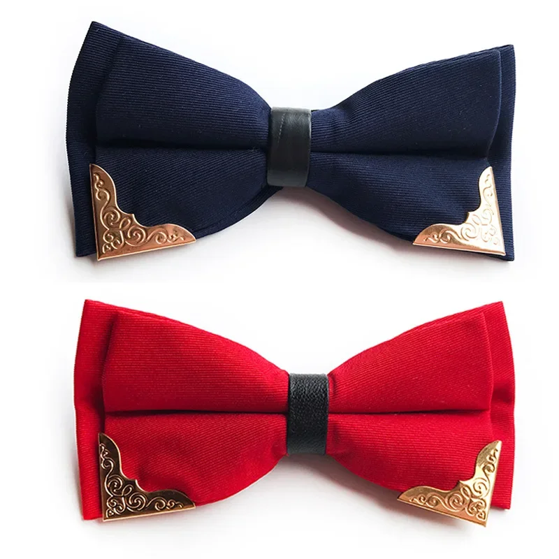 

Роскошный двойной заостренный галстук-бабочка из полиэстера винного и черного цвета, 12*6 см