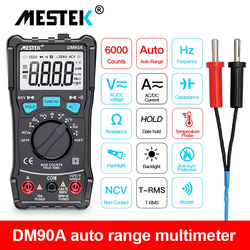 MESTEK DM90A Mini Multimeters Digital Multimeter Auto Range Tester