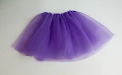 Children's Princess Tulle Ballet Dancewear Tutu Skirt - 3-Layer Elastic Mini Skirt for Birthday Parties & Dance (Purple)