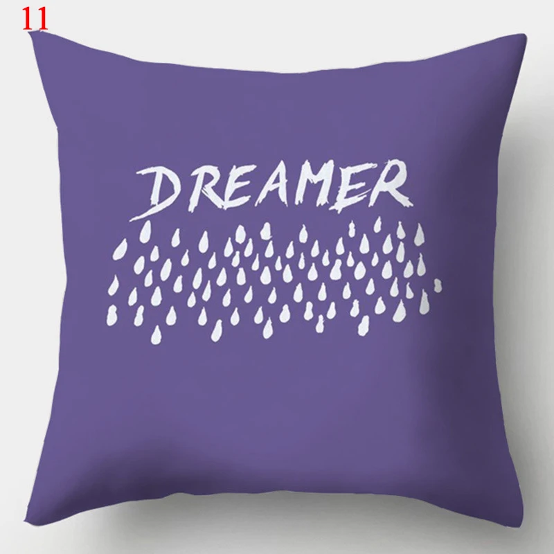 45x45cm Purple Geometric Print Pillow Covers Decorative Square Cushion Cover Polyester Throw Pillow Case for Home Sofa Decor 