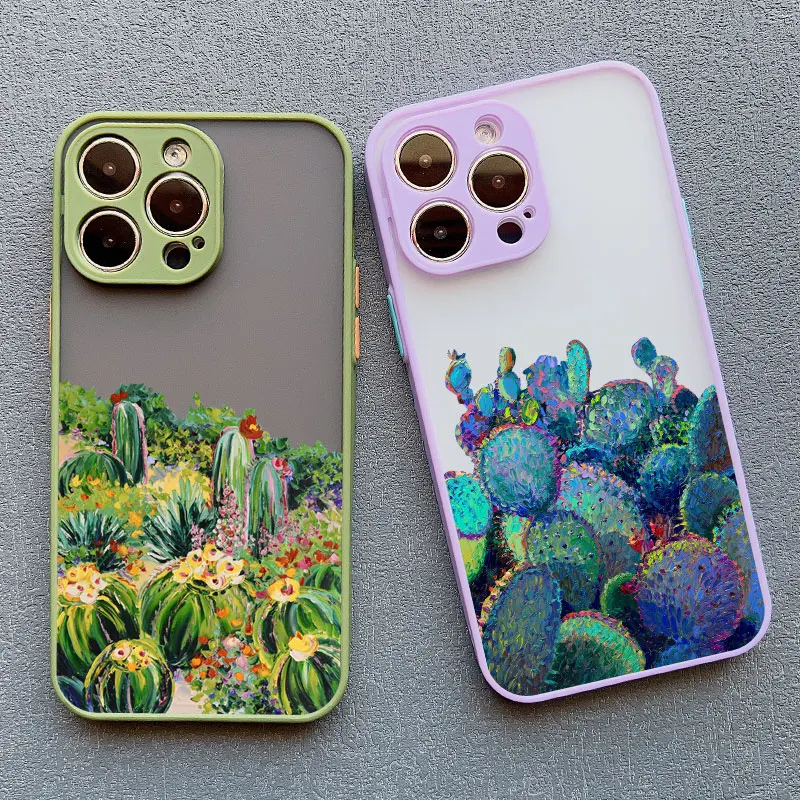 Cartoon-Kaktus-Pflanzen Handyhülle für iPhone 17 15 14 13 Pro Max 13 Mini 12 11 Pro Max 16 14 Plus X XR XS Stoßfeste Schutzhülle – Detail 11
