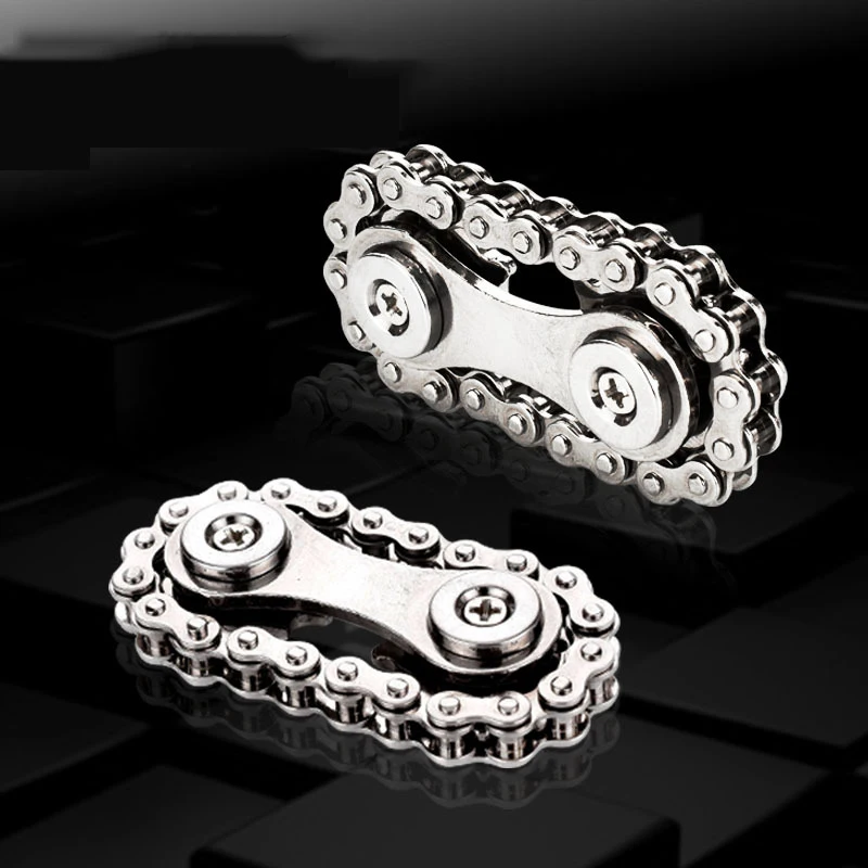 Bike Chain Spinner Fidget Toys For Adults Metal Fingertip Gyroscope