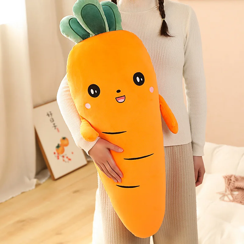 1pc5090cmCartoonSmileCarrotPlushtoyCuteSimulationVegetable