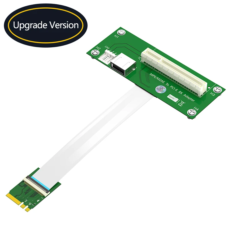 

NEW NGFF M.2 Key A/E to PCI Express X8 USB 2.0 Riser Card 4Pin Power with FPC Extension Cable Magnetic Pad Vertical Installation