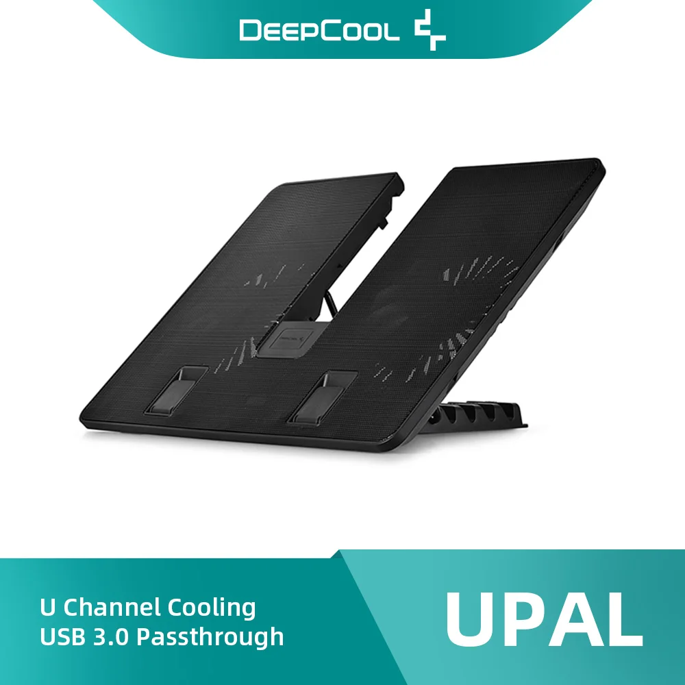 DeepCool UP에이L USB 3.0 Passthrough U 모양의 노트북 냉각 패드 듀얼 140mm 사일런트 팬 노트북 쿨러 кулер для ноутбука 