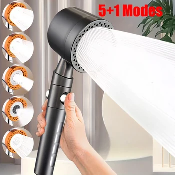 5 modalità Spray Soffione doccia a risparmio idrico Soffioni spa portatili in ABS Set di ugelli per rubinetto doccia con filtro per bagno portatile a grande flusso 1