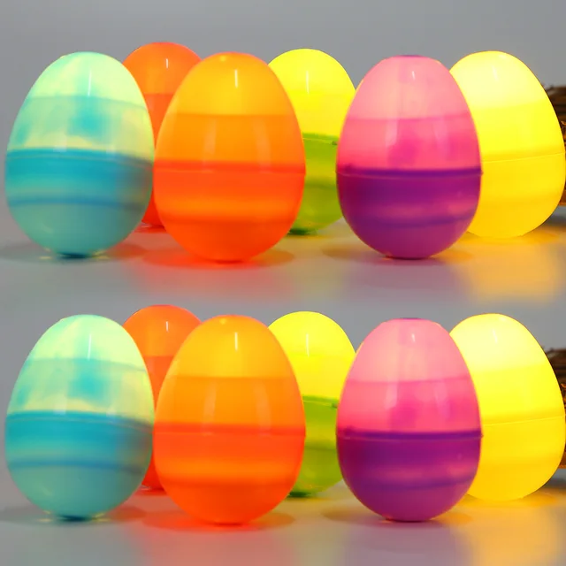 Mini lampe LED en forme d'œuf de pâques, 12 pièces, multicolore – Image 6