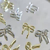 10pcs Bow Deco Nail Art Charm 3D Silver/Gold Bowknot Ribbon Nail Decor Parts DIY Luxury Manicure Accessories 4
