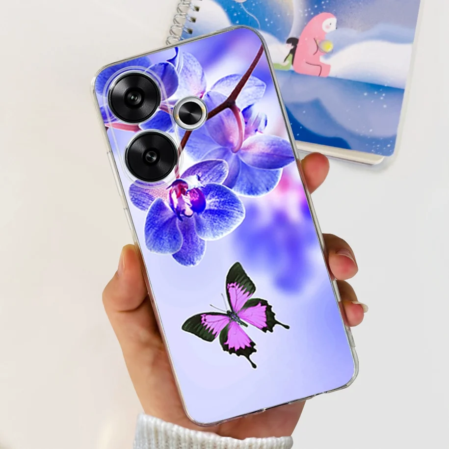 Butterfly Flower Soft Clear Silicone TPU Back Cover