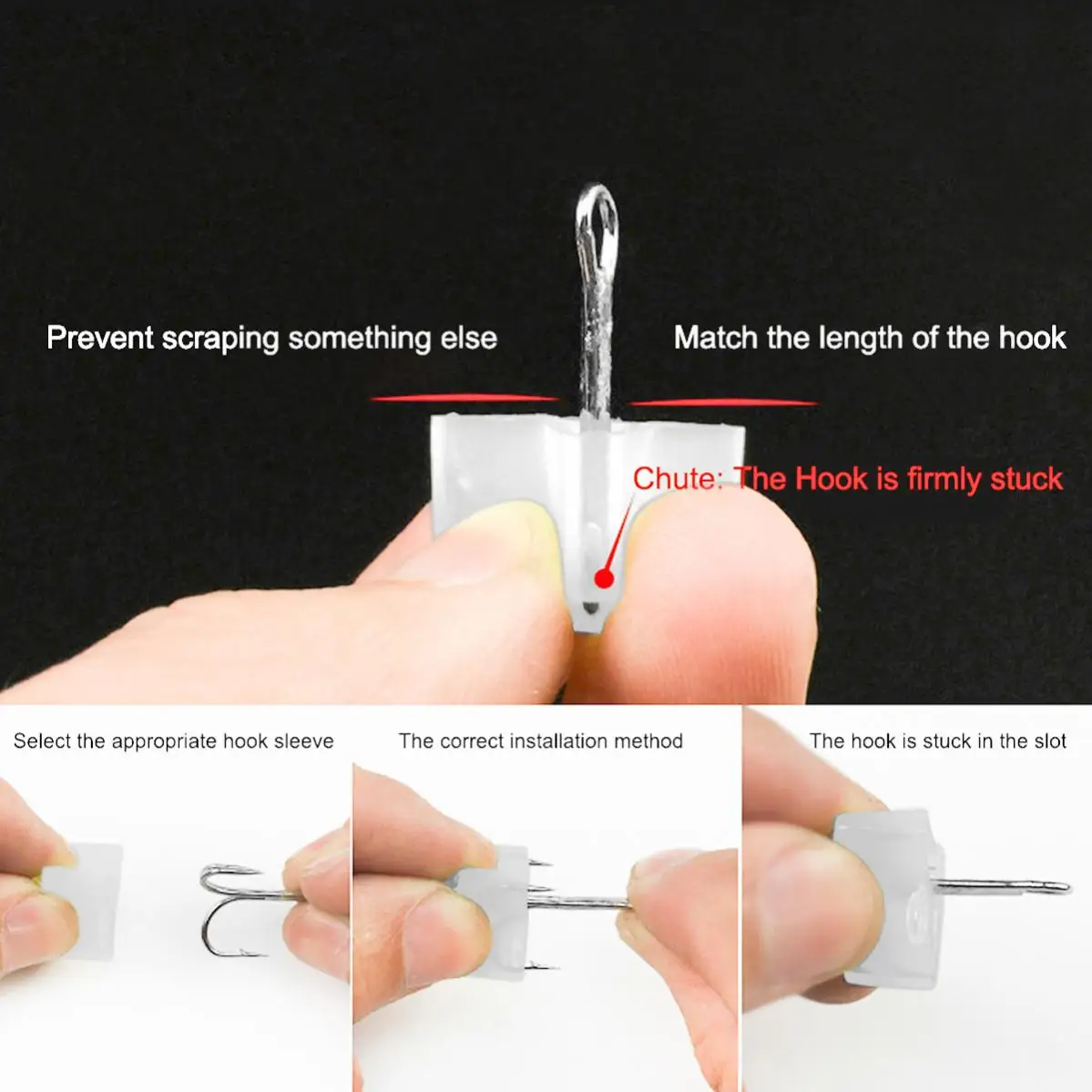 100pcs Mixed Size Hook Safety Cap Protectors - Fishing Treble Hooks Covers and Bonnets