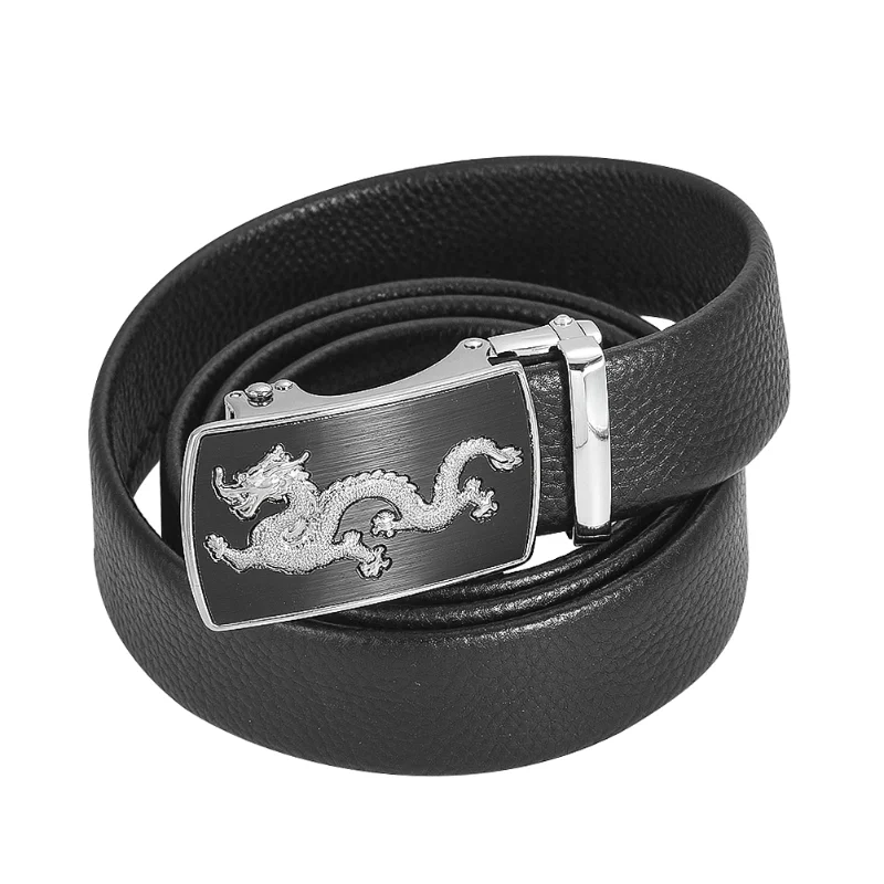 Mythical Animals Chinese Dragon Geometry Rectangle Automatic Metal Belt Buckle Punk Hip Hop Sash Clasp Men\'s Jeans Accessories