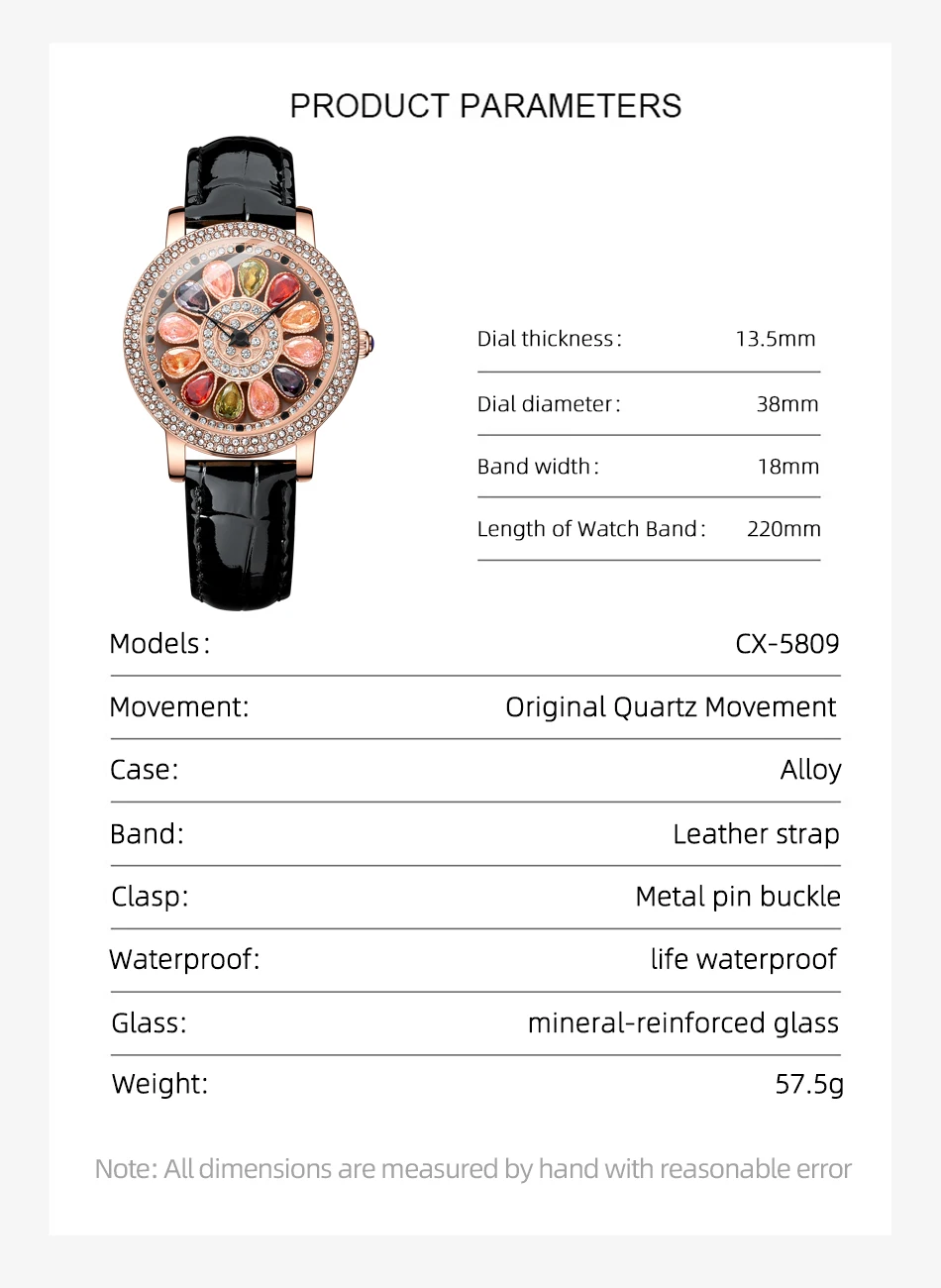 CHENXI Simple Casual Ladies Dress Wrist Watches Rose Gold Watch For Women Crystal Diamond Leather Women Watches Waterproof Clock