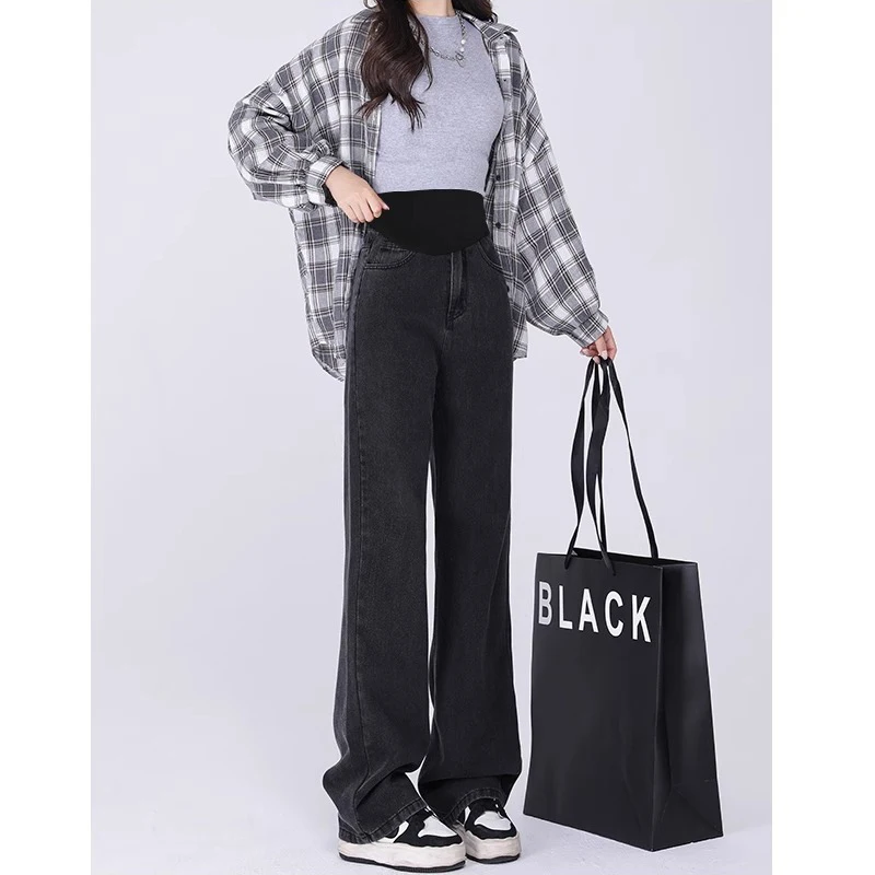 Maternity Jeans Fashion Maternity Jeans Maternal Clothes Pregnant Wide Leg Pants Belly Support Trousers Premama Clothing Pregnancy