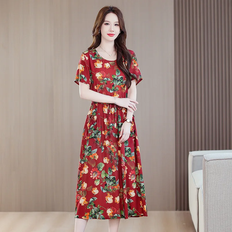 Neue Nacht Kleid Frauen Sommer Plus Größe Mittleren Alters Mutter Nachthemden Kurzarm Sommer Nachtwäsche Baumwolle Schlaf Hemd XL-5XL – Detail 2