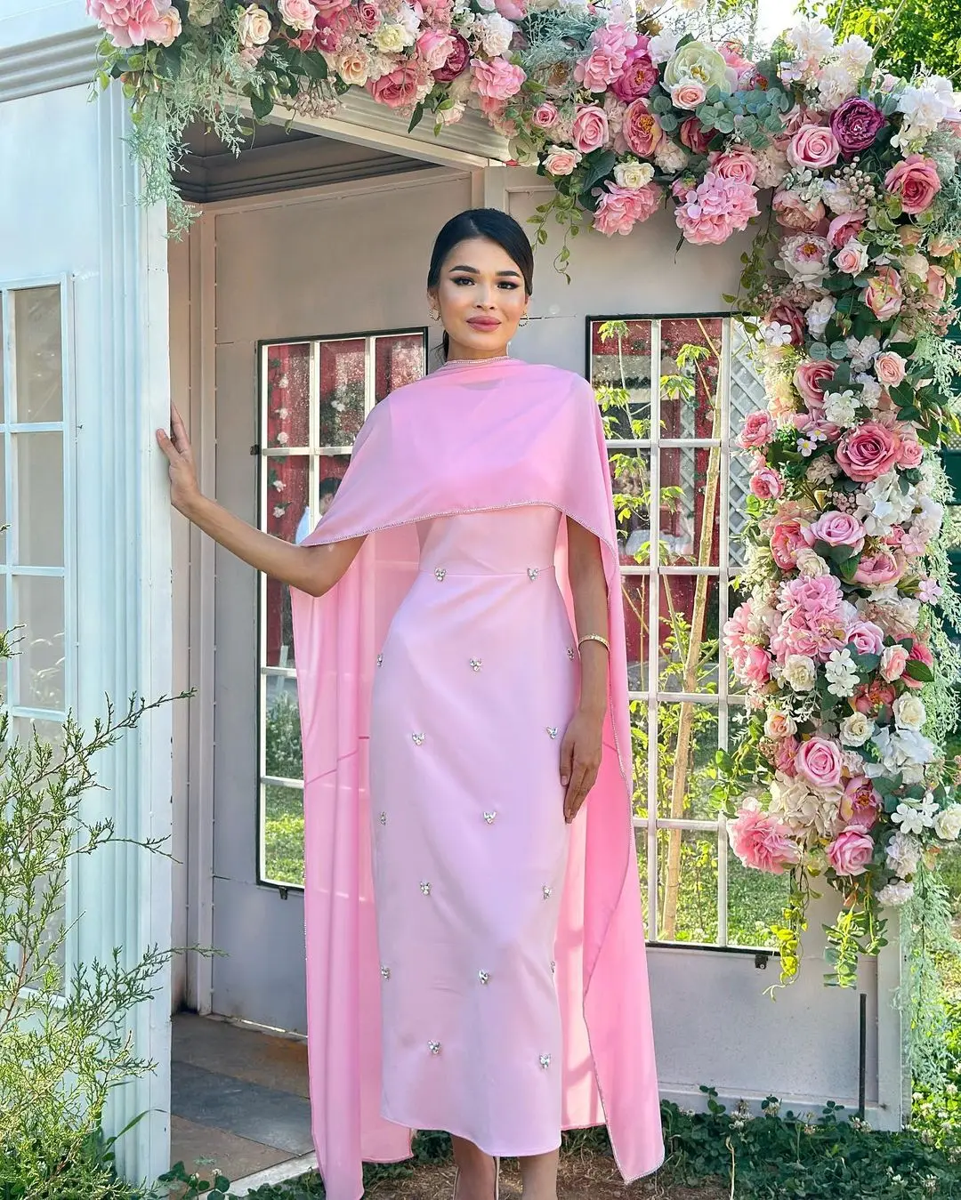 

Two Pieces A-Line Strapless Pink Prom Dresses with Jacket Beadings Special Occasion vestidos de novia Party Dress