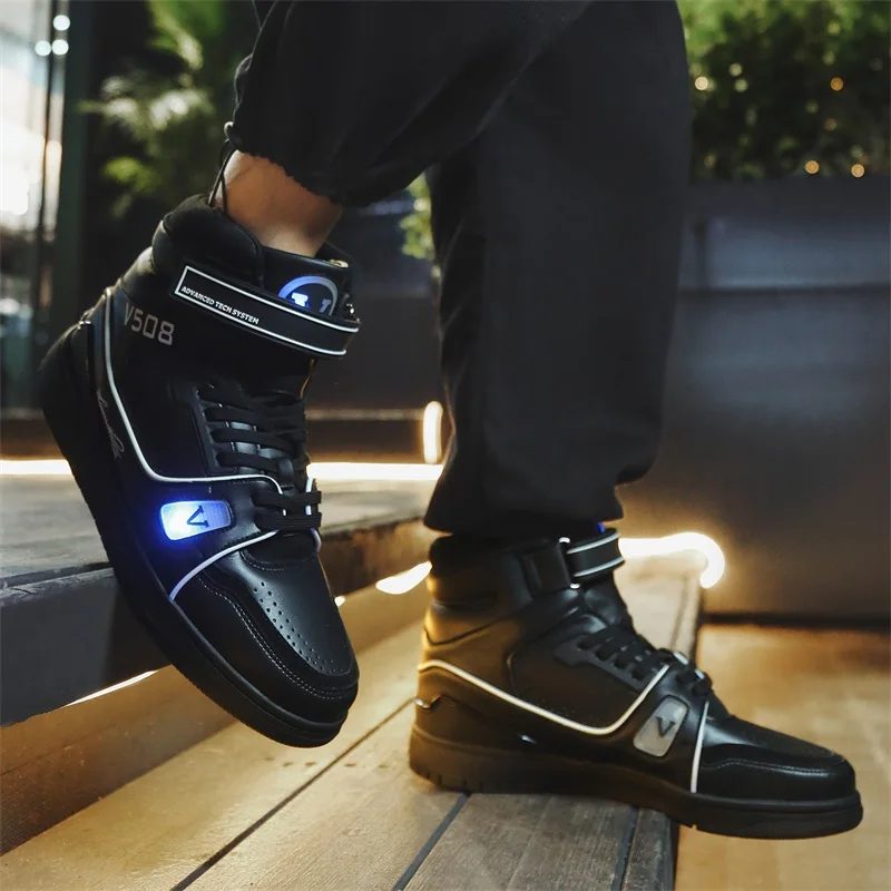 2022 Light Up Basketball Sneakers LED Mag Shoes for Men Air Shoes