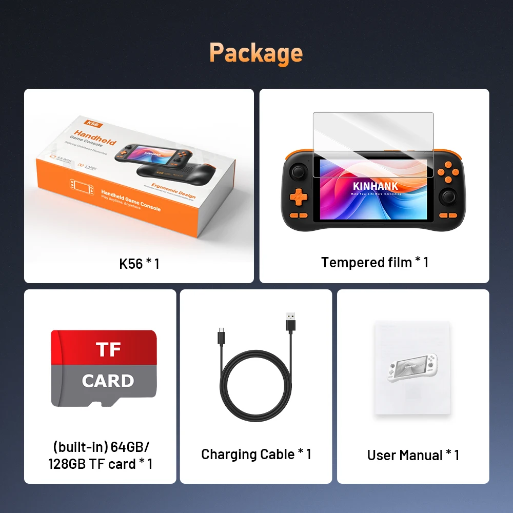 Kinhank K56 Handheld Game Console Android 14 Retro Gaming Player_voghion.com