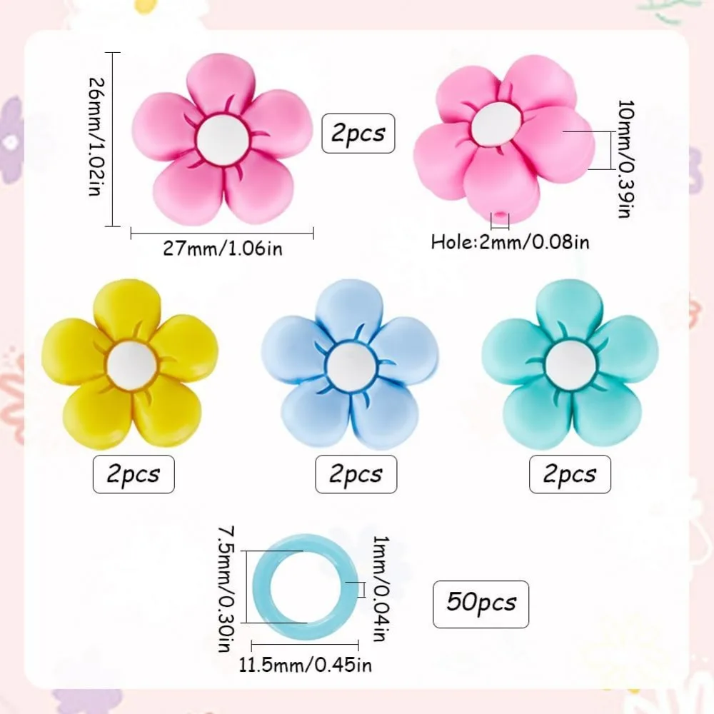 Protectors with Plastic Crochet Markers Silicone Daisy Knit Needle Stopper Point Protector End capss for Crocheting Quilting