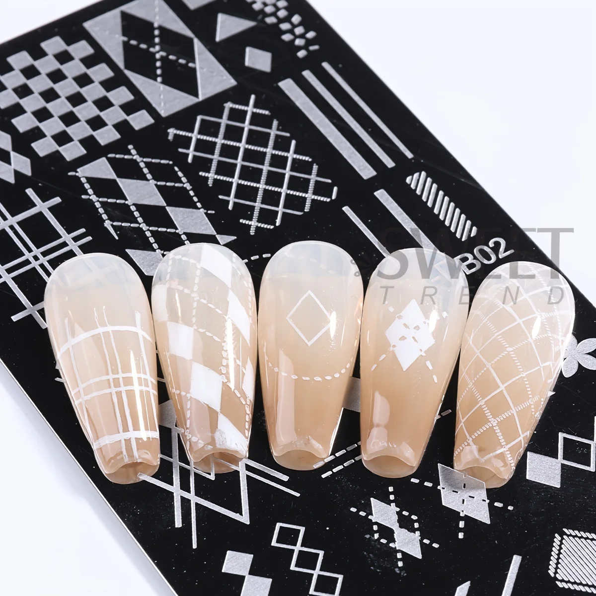 1pc French Tip Nail Art Stamping Plate Love Heart Star Moon Patterns Nail Printing Stainless Steel Stencil Template For Manicure