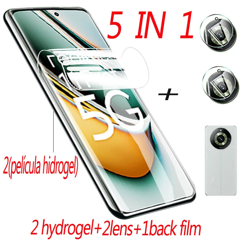 5In1 Accessori Per Il Telefono Realme 11 Pro Plus Pellicola Idrogel+Lente+Film Posteriore Realme 11 Proplus Morbido Idrogel Protezioni Di Schermo Real
